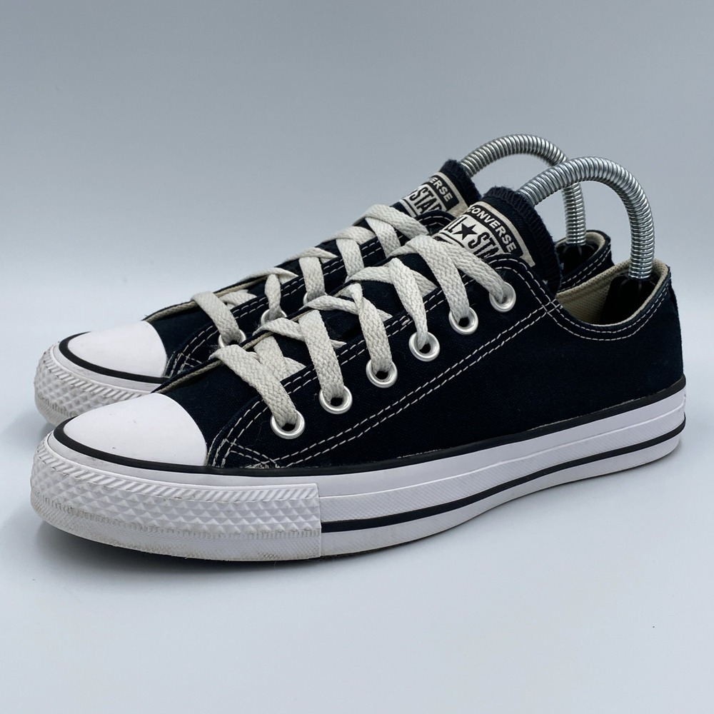 Converse Chuck Taylor All Star Low Top Ox Women's 7.5 Black White W9166 Canvas